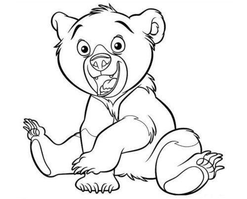 Bear cub coloring sheet