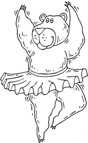 Dancing bear coloring picture