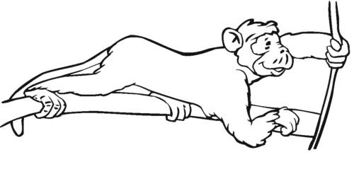 Playful Monkey Coloring Page