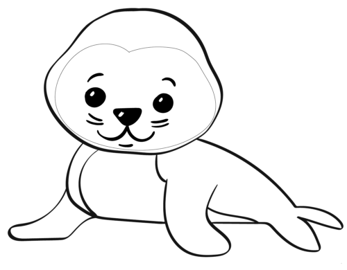 Cute Baby Seal Coloring Page