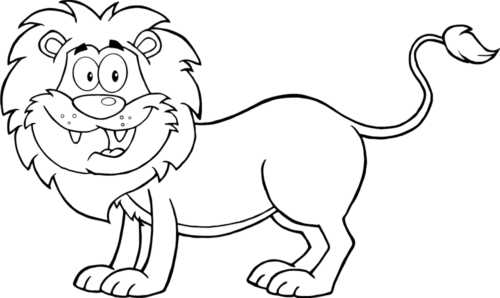 Happy Lion Coloring Page