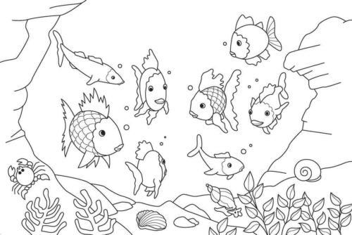 Fish In The Ocean Coloring Page