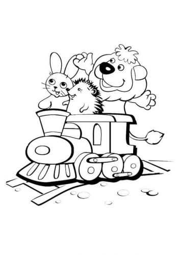 Bunny Lion And Hedgehog On A Ride