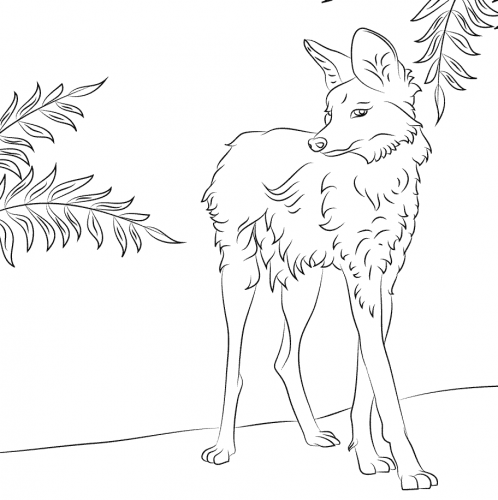 Maned wolf coloring page