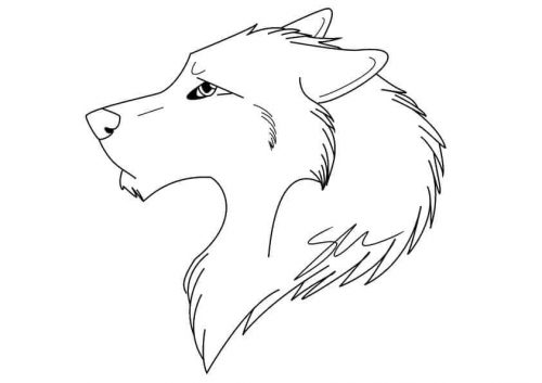 Wolf head coloring page