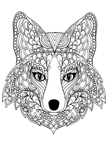 Fox Coloring Page For Adults