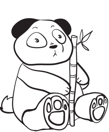 Surprised Panda Coloring Page