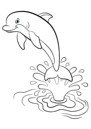 Dolphin Diving Coloring Page