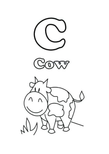C For Cow Coloring Page