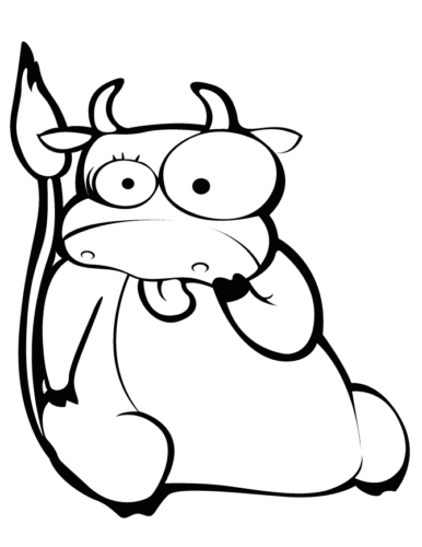 Cute Cow Colouring Page