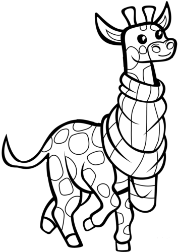 Cartoon Giraffe Coloring Page